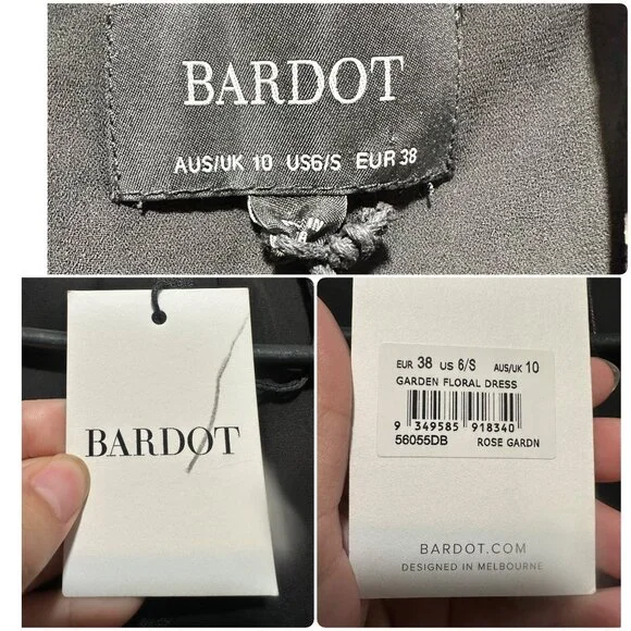 Bardot Garden Floral Maxi Dress Womens Small Pink Fairy Coquette Cutout Flare - Picture 6 of 16